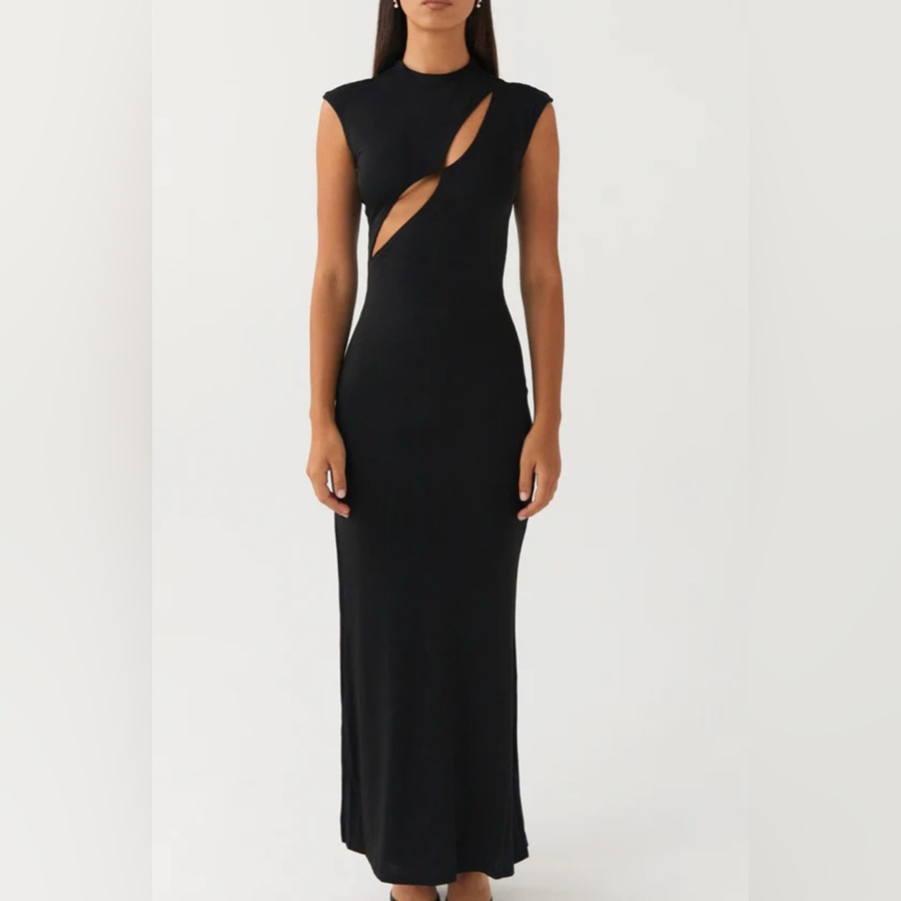 Peppermayo Black Cut-Out Maxi Dress